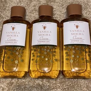 3x Bath & Body Works VANILLA MOCHA CREAM 10 oz SHOWER GEL‎ Full Size NEW
